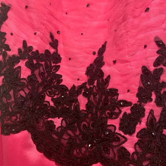 Hannah S Strapless Pink & Black Ball Gown - Picture 2 of 7